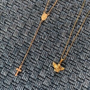 rosary & cherub necklaces